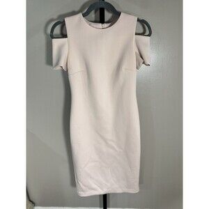 Calvin Klein Dress Size 2pink Cold Shoulder Short Flutter Sleeves Business